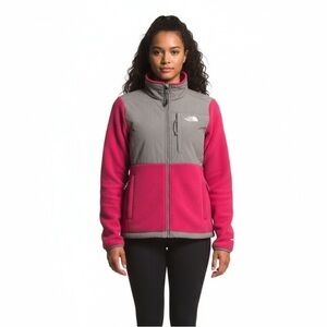 The North Face Denali zip fleece hot pink and gray